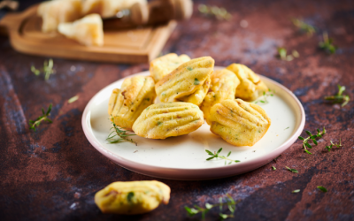 Madeleines salate al salame ed erbette