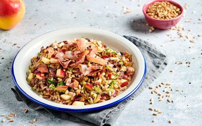 Farro con mele, speck e radicchio