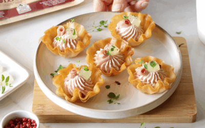 Scopri la magia della mousse di mortadella in cestini croccanti!
